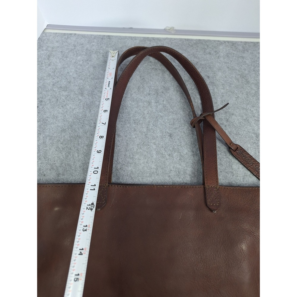 Buffalo‎ Jackson Brown Leather Tote Bag Shoulder Bag Full Grain Minimalist - Picture 7 of 16